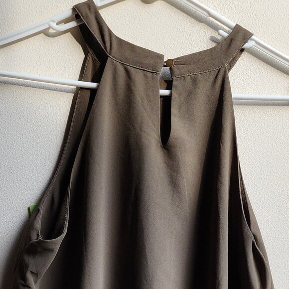 Monteau Olive Green Halter Tank Top Size Large - Picture 13 of 16